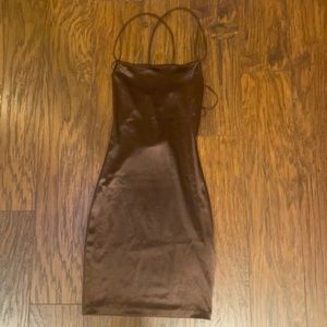 brown strappy mini dress h&m divided